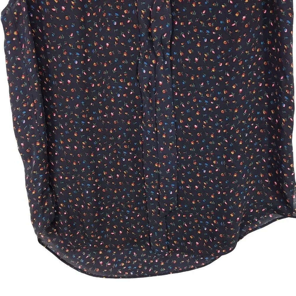 Veronica Beard 100% Silk Top Size 8 Neck Tie Sleeveless Blouse Floral Sleeveless - Picture 10 of 14